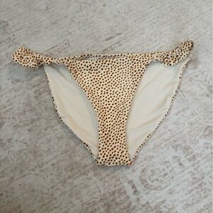 Aerie Yellow and Brown Polka Dot Bikini Bottom